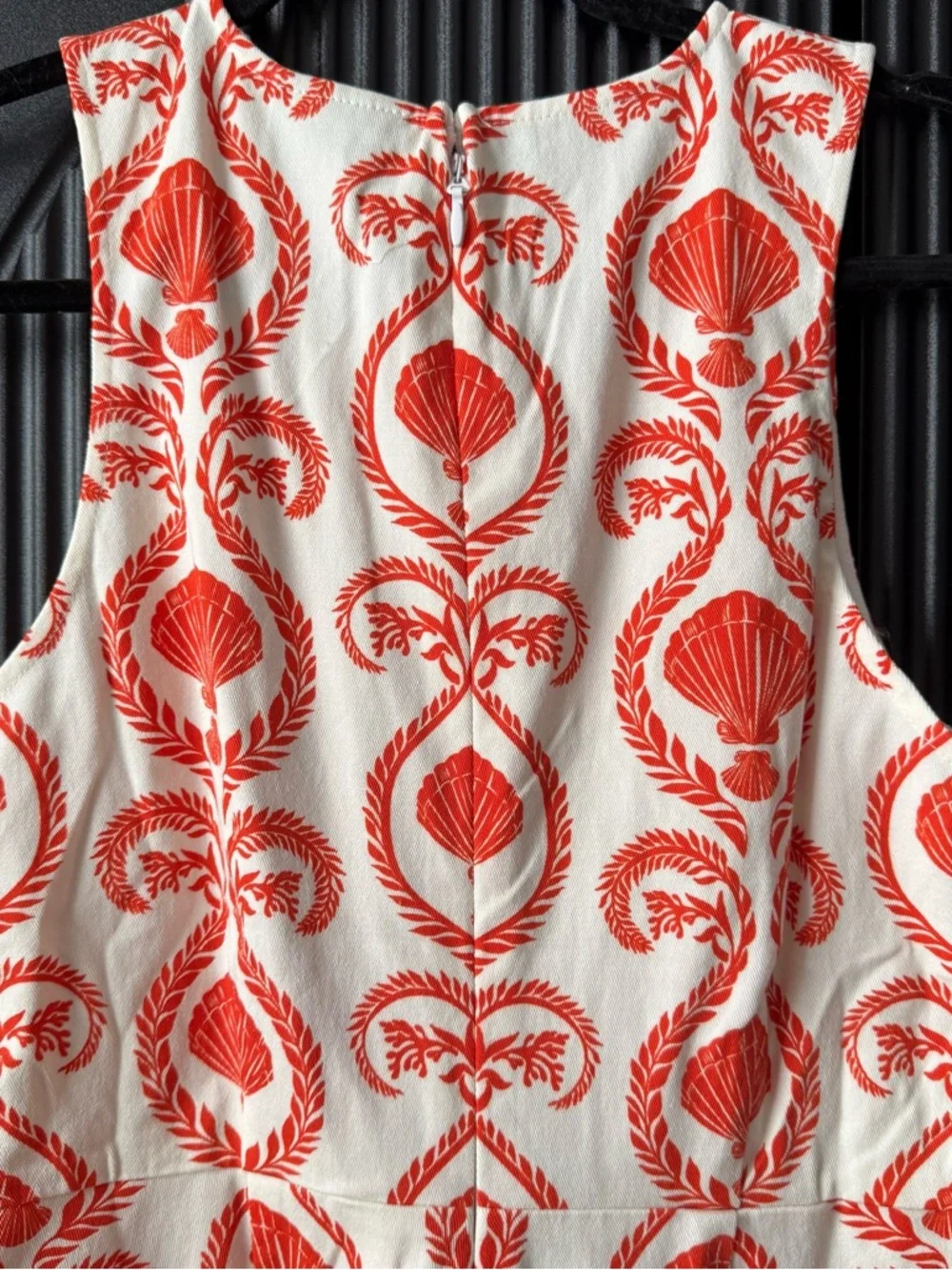 VICI White and Coral Shell-Print Sleeveless Mini Dress - Picture 12 of 14